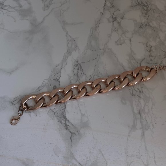 Chunky Rose Gold Plated Chain Link Bracelet - Picture 1 of 3